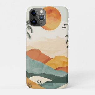 Golden Orange Retro Tropical Mountain Sunset Case-Mate iPhone Case
