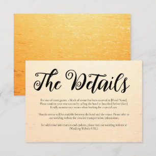 Golden orange summer sea waves wedding enclosure card