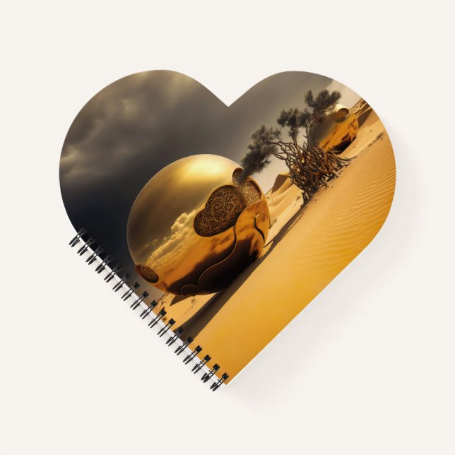 Golden Orbs in the Desert Storm Notebook (Front)