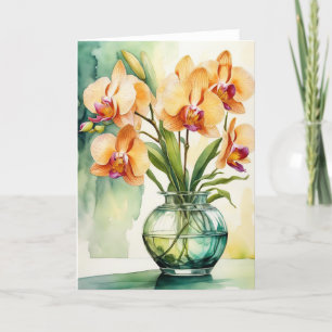 Golden Orchid Elegance Thank You Card