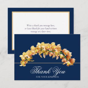 Golden Orchid Floral Arc Botanical Chic Thank You Card