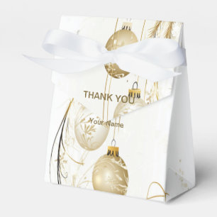 Golden Ornament Christmas Holiday Party Elegant Favour Box