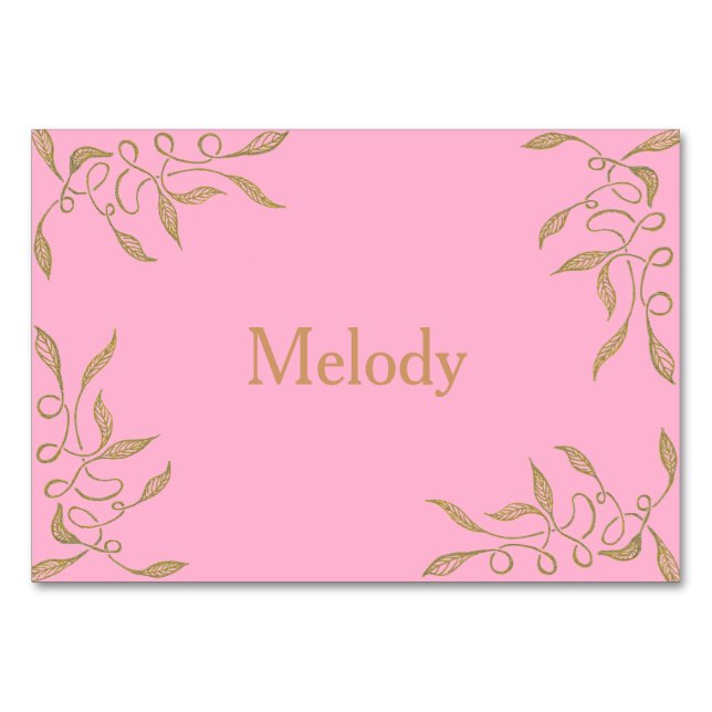 Golden Ornament Table / Place Card for Wedding (Front)