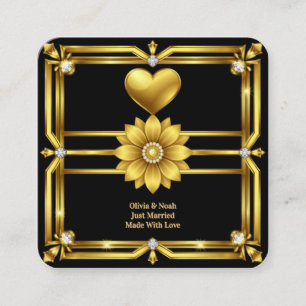 💖 Golden Ornament Wedding Celebration Theme 🖤 Enclosure Card