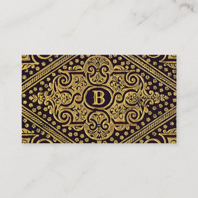 Golden Ornamental Business Card (Front)