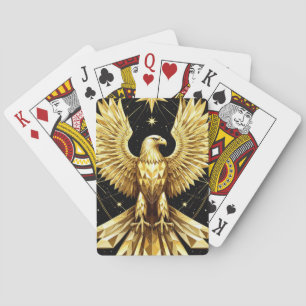 Golden Ornamental Eagle Playing Cards