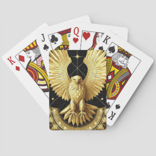 Golden Ornamental Eagle Playing Cards