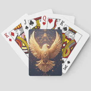 Golden Ornamental Eagle Playing Cards