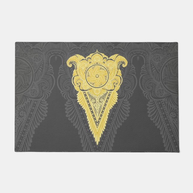 Golden Ornamental Flame Doormat (Front)