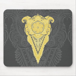 Golden Ornamental Flame Mouse Pad