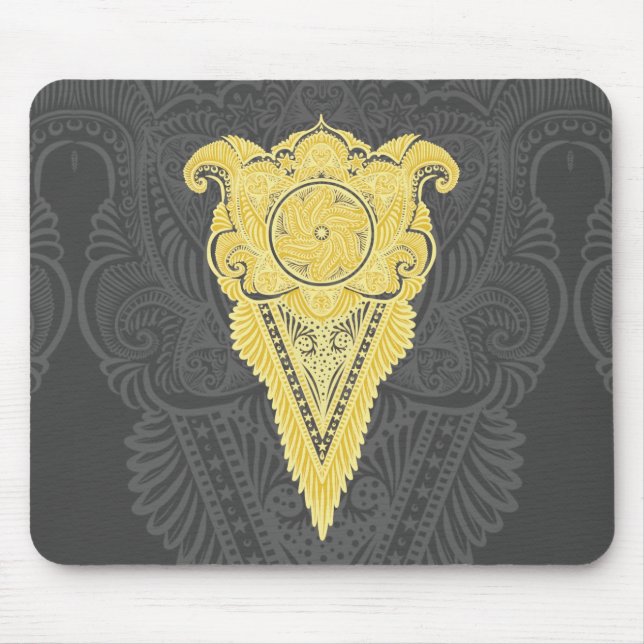 Golden Ornamental Flame Mouse Pad (Front)
