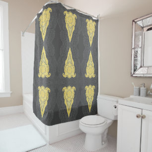 Golden Ornamental Flame Shower Curtain