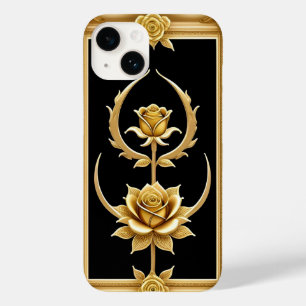 Golden Ornamental Frame with Floral Motif Case-Mate iPhone 14 Case