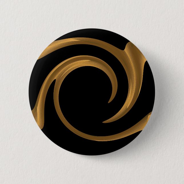 Golden ornamentation 6 cm round badge (Front)