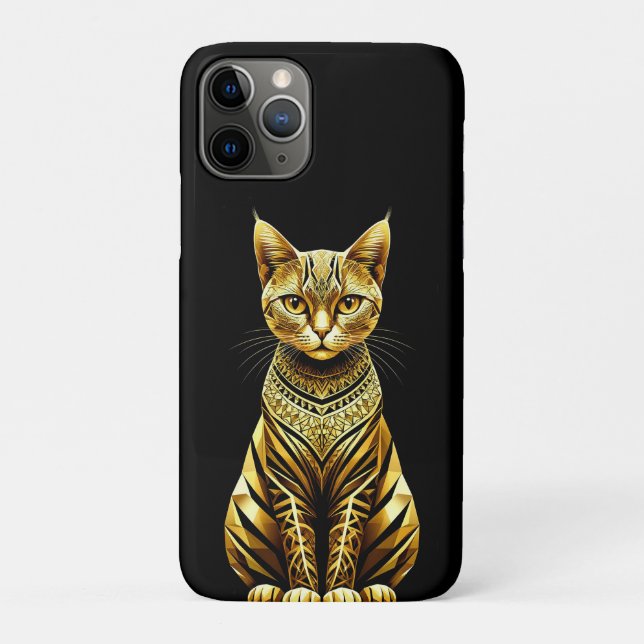 Golden Ornate Cat Illustration Case-Mate iPhone Case (Back)