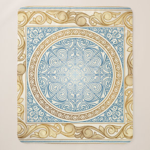 Golden ornate decorative vintage design sherpa blanket