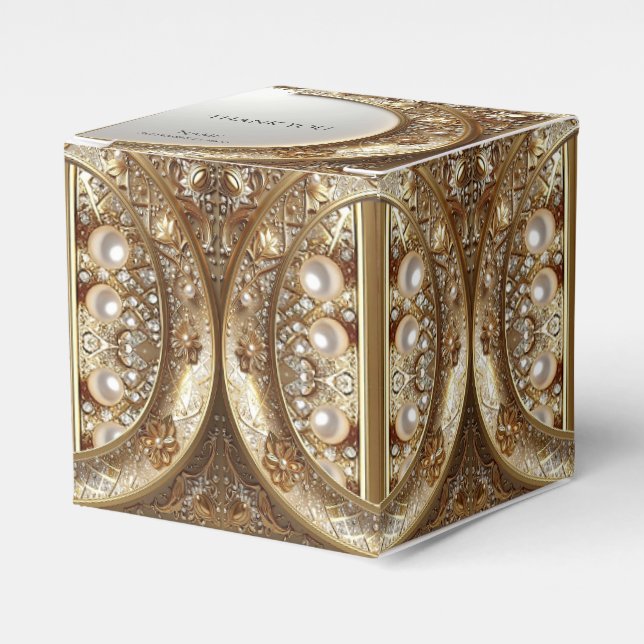Golden Ornate Favor Box (Front Side)
