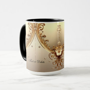 Golden Ornate Floral Mug