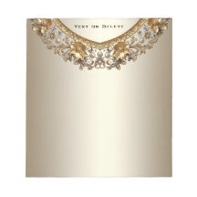 Golden Ornate Flowers Notepad