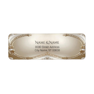Golden Ornate Frame Pear Return Address Label