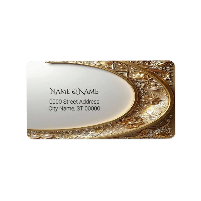 Golden Ornate Frame Return Address Label (Front)