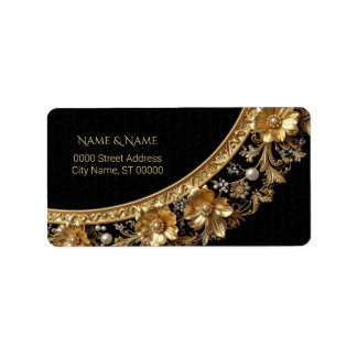 Golden Ornate Frame Return Address Label