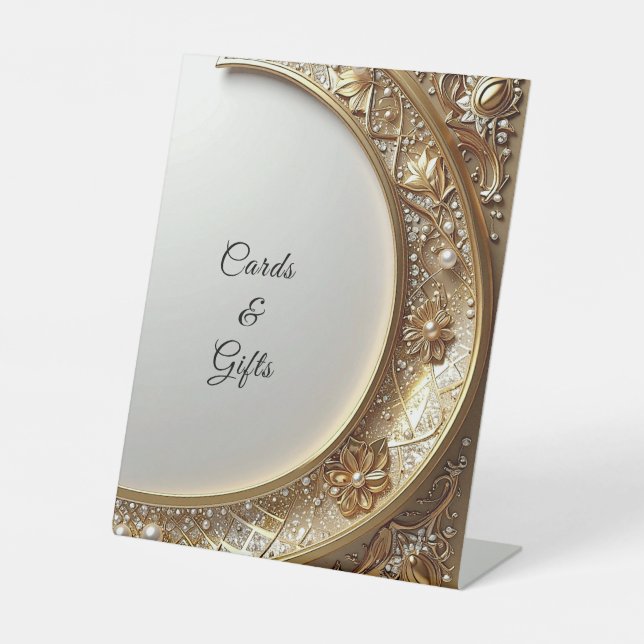 Golden Ornate Frame Tabletop Signs (Front)