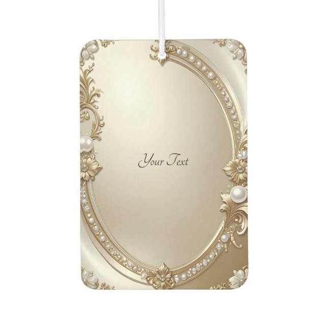 Golden Ornate Frame with Pearls Air Freshener (Front)
