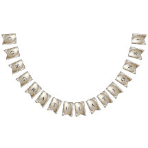 Golden Ornate Frame with Pearls Bunting Flag