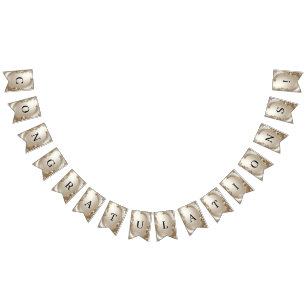 Golden Ornate Frame with Pearls Bunting Flag