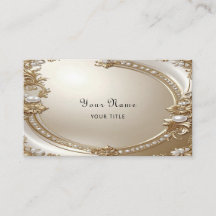 Golden Ornate Frame with Pearls Business Card