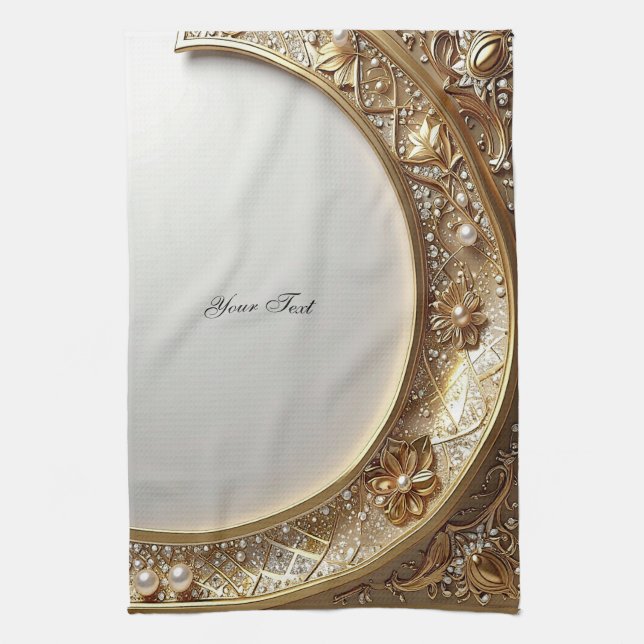 Golden Ornate Kitchen Towel (Vertical)