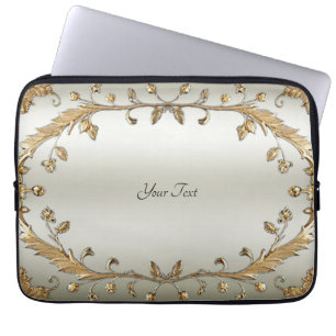 Golden Ornate Laptop Sleeve