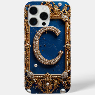 Golden Ornate Letter C Jewel Monogram Elegance ✨ iPhone 15 Pro Max Case