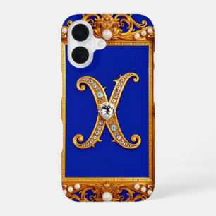 Golden Ornate Letter X with Jewels iPhone 16 Case