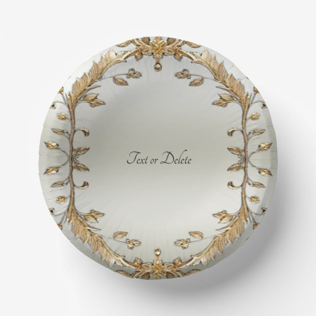Golden Ornate Paper Plate (Front)