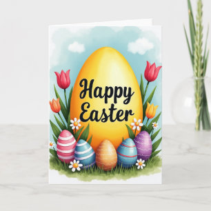 Golden Ovoid Floral Spring Card