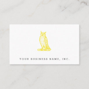 Golden Owl Crest Letterpress Style Business Card