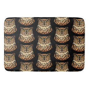 Golden Owl for Halloween, Thanksgiving, Autumn Bath Mat