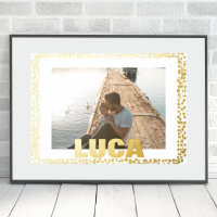 GOLDEN PAINT DROPS Modern Bold EDITABLE TEXT PHOTO