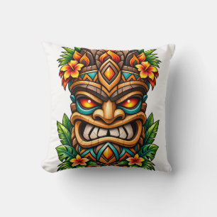 Golden Palm Crown Tiki Cushion