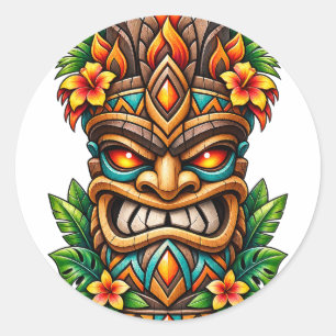 Golden Palm Crown Tiki Sticker