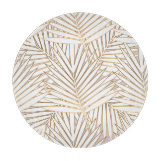 Golden palm leaves: art deco. cutting board