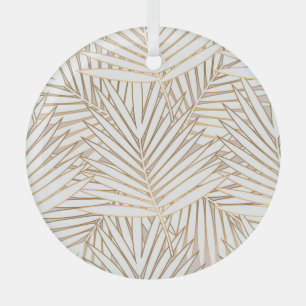 Golden palm leaves: art deco. glass tree decoration