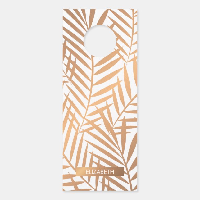 Golden Palm Tree Leaf Pattern Door Hanger (Front)