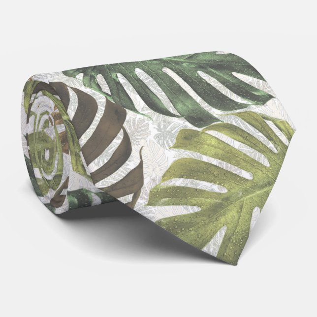 Golden palm tropical leaves tie (Rolled)