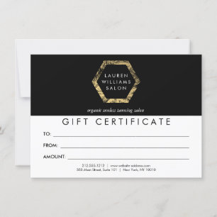 Golden Palms Logo on Black Gift Certificate