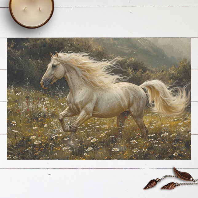 Golden Palomino Horse Painting Decoupage Tissue Paper (Creator Uploaded)