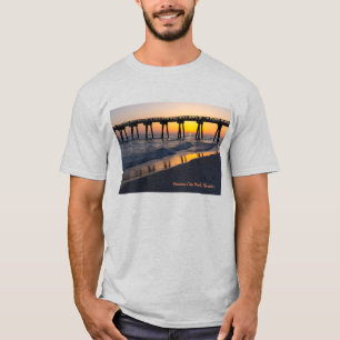 Golden Panama City Beach Sunset Reflections Men's T-Shirt