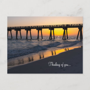 Golden Panama City Beach Sunset Reflections Postcard